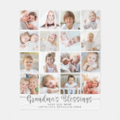 Moderne grootmakerszegels 16 foto's wit grijs fleece deken (Voorkant)