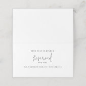 Moderne grootmoeder van de bruidegom zitplaatsen g plaatskaartje (Buitenkant ongevouwen)