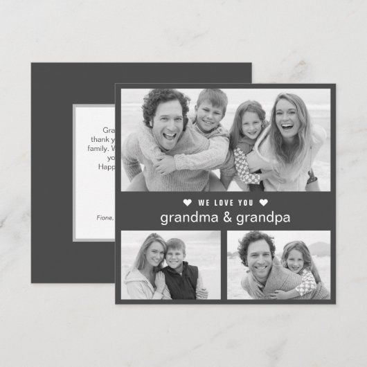Moderne grootouders Dag zwart-wit foto (Voorkant / Achterkant)