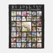 Moderne Grootouders Fotocollage Zwart Fleece Deken (Voorkant)