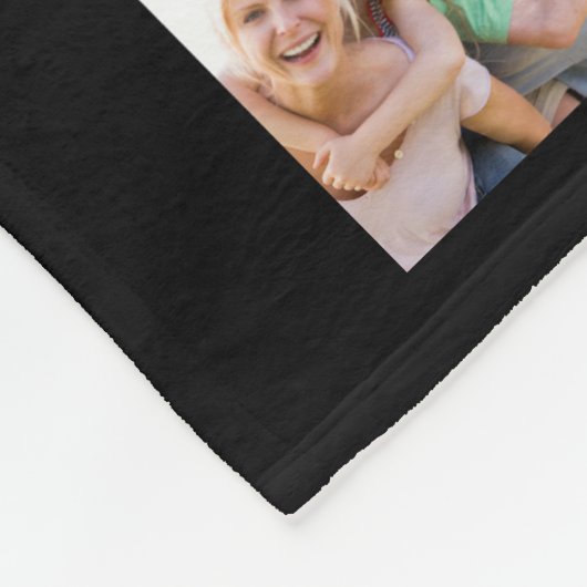 Moderne Grootouders Fotocollage Zwart Fleece Deken (Hoek)