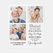 Moderne Grootouders Kleinkinderen Custom 3 Afbeeld Fleece Deken (Voorkant)