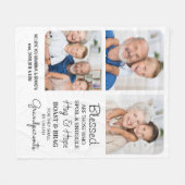 Moderne Grootouders Kleinkinderen Custom 3 Afbeeld Fleece Deken (Voorkant (Horizontaal))