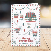 Moderne groots kerstfeestmarkt feestdagen kaart