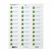 Moderne Groovy Daisy Blue Op het punt om te barste Etiket (Full Sheet)
