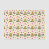 Moderne Groovy Daisy Roze Geel Ze is klaar om te k Tissuepapier (Voorkant)