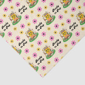 Moderne Groovy Daisy Roze Geel Ze is klaar om te k Tissuepapier (Detail)