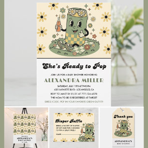 Moderne Groovy Daisy Sage Groen Ze is klaar om te Kaart