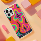 Moderne Groovy Kleurrijke Retro Regenboog Boho Abs Case-Mate iPhone Case