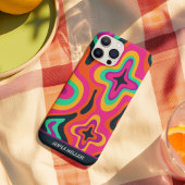 Moderne Groovy Kleurrijke Retro Regenboog Boho Abs Case-Mate iPhone Case