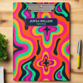 Moderne Groovy Kleurrijke Retro Regenboog Boho Abs Klembord