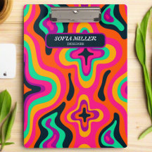 Moderne Groovy Kleurrijke Retro Regenboog Boho Abs