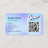 Moderne Groovy Logo Holographic Salon Spa QR-code Visitekaartje (Achterkant)
