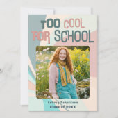 Moderne Groovy Perzik Turquoise Aqua Retro Afstude Aankondiging (Voorkant)