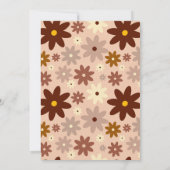 Moderne Groovy Retro 70s Bloemenbruiloft Kaart (Achterkant)
