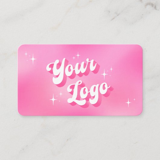 Moderne Groovy Roze Logo make-up nagels Salon QR-c Visitekaartje (Voorkant)