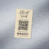 Moderne Groovy Social Media QR Code is verbonden m Magnetisch Visitekaartje (Voorbeeld)