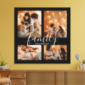 Moderne grote 4 foto familie collage canvas afdruk (Insitu (Woonkamer))
