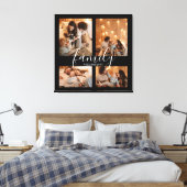 Moderne grote 4 foto familie collage canvas afdruk (Insitu (Slaapkamer))