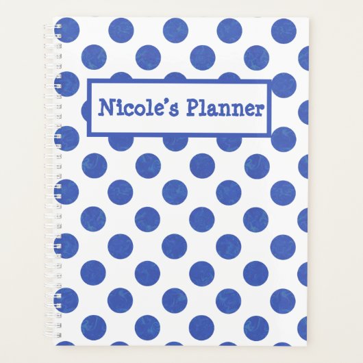 Moderne grote blauwe poladopaner planner (Voorkant)