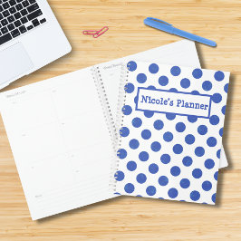 Moderne grote blauwe poladopaner planner