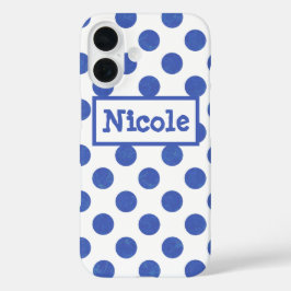 Moderne grote blauwe wenkbrauwen iPhone 16 hoesje