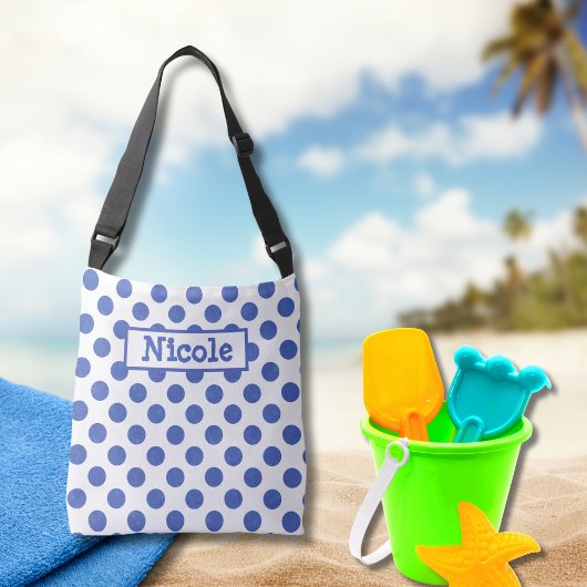 Moderne grote blauwe wenkbrauwen crossbody tas