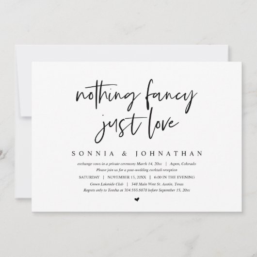 Moderne Grote Bruiloft, Niets Gekunstelds, Alleen  Kaart (Voorkant)