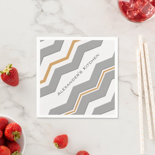 Moderne grote Chevron met elke kleur en tekst Servet (Insitu)
