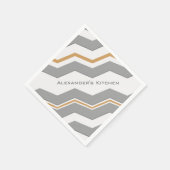 Moderne grote Chevron met elke kleur en tekst Servet (Hoek)