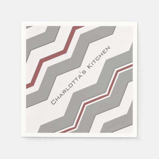 Moderne grote Chevron met elke kleur en tekst Servetten (Voorkant)
