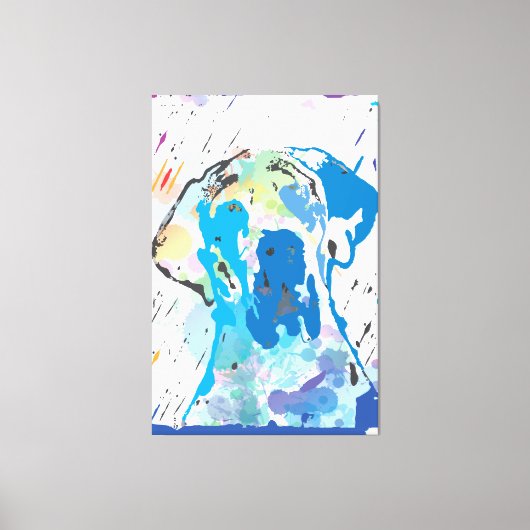 Moderne Grote Danes Linocut Canvas Print (Voorkant)