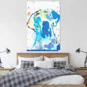 Moderne Grote Danes Linocut Canvas Print (Insitu (Slaapkamer))