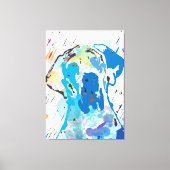 Moderne Grote Danes Linocut Canvas Print (Voorkant)