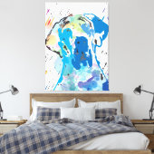 Moderne Grote Danes Linocut Canvas Print (Insitu (Slaapkamer))