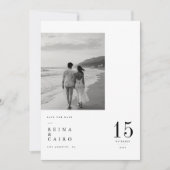 Moderne grote datum foto save the date kaart (Voorkant)