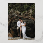 Moderne grote datum op zwart sparen de datum folie uitnodiging (Achterkant)