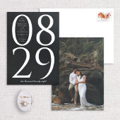 Moderne grote datum op zwarte achtergrond save the date