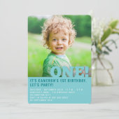 Moderne grote een leuke baby jongen foto eerste ve kaart (Staand voorkant)