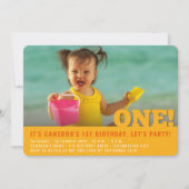 Moderne Grote Een Leuke Baby Meisje of Jongen Eers Kaart (Voorkant)