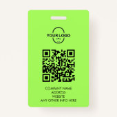 Moderne Grote Foto Medewerker QR ID Badge (Achterkant)