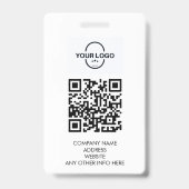 Moderne grote foto personeel QR ID-badge Badge (Achterkant)