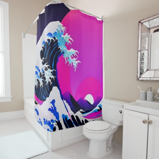 moderne grote golf douchegordijn (In situ)