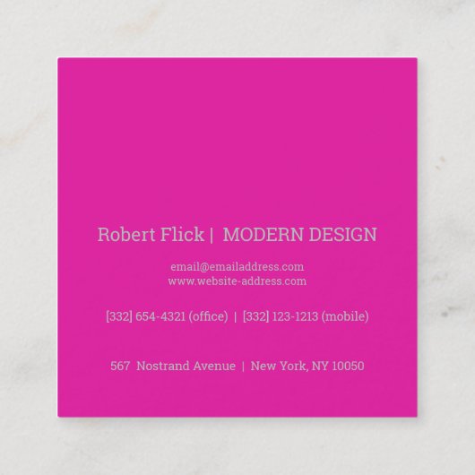 moderne grote golf vierkante visitekaartje (Achterkant)