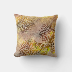 Moderne Grote Gouden Bloem Omlijning Kussen