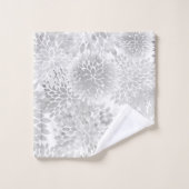 Moderne grote grijze dahlia's bad handdoek (Wasdoekje)