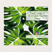 Moderne grote groene palmbladeren visitekaartje (Buitenkant ongevouwen)