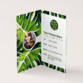 Moderne grote groene palmbladeren visitekaartje (Binnen)