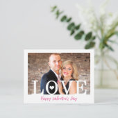 Moderne grote letters | Uw fotoroze script Feestdagenkaart (Staand voorkant)