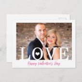 Moderne grote letters | Uw fotoroze script Feestdagenkaart (Voorkant / Achterkant)